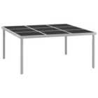 vidaXL Garden Dining Table 170x170x74.5 cm Glass and Steel