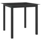 vidaXL Garden Table Black 80x80x74 cm Aluminium and Glass