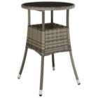 vidaXL Garden Table 60x75 cm Tempered Glass and Poly Rattan Grey