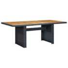 vidaXL Garden Table Dark Grey Poly Rattan and Solid Acacia Wood