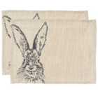Selbrae House Set Of 2 Cotton Linen Place Mats 40 X 30Cm - Hare