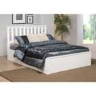 Zoe Storage King Size Bed Solid Rubberwood - White