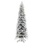 Homcom 7Ft Flocked Pencil Christmas Tree