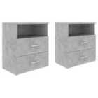 Vidaxl Bed Cabinets 2 Pcs Concrete Grey 50X32X60Cm