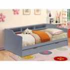 Sleep on Crossington 3Ft Grey Wooden Bed With Trundle With Shelving