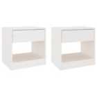 Vidaxl Bedside Cabinets 2 Pcs White 40X31X40 Cm Solid Pinewood