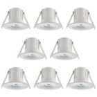 Saxby Integrated LED Fire Rated IP65 Fixed Matt White Downlight - Pack of 8