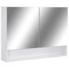 vidaXL LED Bathroom Mirror Cabinet White 80x15x60 cm MDF