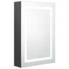 vidaXL LED Bathroom Mirror Cabinet Grey 50x13x70 cm