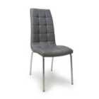 2 X Jenner Leather Effect Grey/Silver Dining Chairs