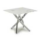 Astoria Square White/Silver End Table