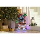 Festive 60Cm Infinity Standing Santa With Wooden Base