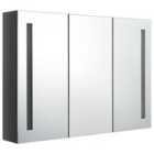 vidaXL LED Bathroom Mirror Cabinet 89x14x62 cm Shining Grey
