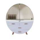 Neo 3 Drawer Round Cosmetic Organiser - Off White