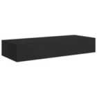 Vidaxl Wall-mounted Drawer Shelf Black 60X23.5X10Cm Mdf