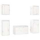 Vidaxl 5X Solid Wood Pine Tv Cabinets Hanging Wall Mounted Floating Storage Shelf Entertainment Centre Hifi Cabinet Set Wooden Tv Unit Stand White