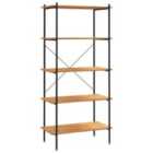 Vidaxl 5-tier Shelving Unit Black And Oak 80X40X163 Cm
