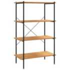 Vidaxl 4-tier Shelving Unit Black And Oak 80X40X130 Cm