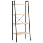 Vidaxl 4-tier Standing Shelf Light Brown And Black 56X35X140 Cm