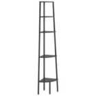 Vidaxl 5-tier Corner Shelf Black 45.5X31.5X180 Cm