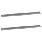 Vidaxl Wall Shelves 2 Pcs Grey 115X9X3 Cm