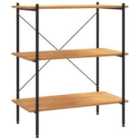 Vidaxl 3-tier Shelving Unit Black And Oak 80X40X92 Cm