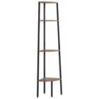 Vidaxl 4-tier Corner Shelf Dark Brown And Black 45.5X31.5X150 Cm