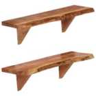 Vidaxl Wall Shelves 2 Pcs 60X20X16 Cm Solid Acacia Wood