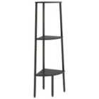 Vidaxl 3-tier Corner Shelf Black 45.5X31.5X120 Cm