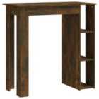 vidaXL Bar Table With Shelf Smoked Oak 102X50X103.5cm Engineered Wood