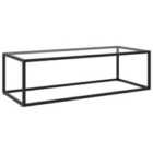 Vidaxl Coffee Table Black With Tempered Glass 120X50X35 Cm