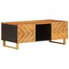 Vidaxl Coffee Table Brown And Black 100X54X40 Cm Solid Wood Mango