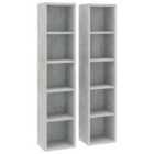vidaXL CD Cabinets 2 pcs Concrete Grey 21x16x93.5 cm Engineered Wood