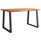Vidaxl Dining Table With Live Edge 140X80X75 Cm Solid Wood Acacia