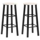 vidaXL Bar Stools 2 pcs Black MDF