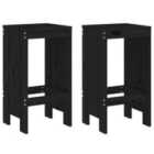 vidaXL Bar Stools 2 pcs Black 40x36x75 cm Solid Wood Pine