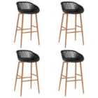 vidaXL Bar Chairs 4 pcs Black