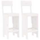 vidaXL Bar Stools 2 pcs White 40x48.5x115.5 cm Solid Wood Pine