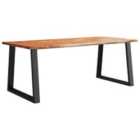 Vidaxl Dining Table With Live Edge 200X90X75 Cm Solid Wood Acacia