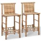 Vidaxl Bar Stools 2 Pcs Bamboo