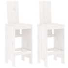 vidaXL Bar Stools 2 pcs White 40x42x120 cm Solid Wood Pine