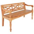 Vidaxl Batavia Bench 123 Cm Solid Mahogany Wood Light Brown