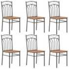 Vidaxl Dining Chairs 6 Pcs Brown Mdf