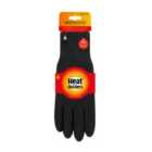 HEAT HOLDERS Mens 1 Pair Flat Knit Heat Holder Gloves - Black