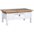 vidaXL Coffee Table Mexican Pine Corona Range White 100x60x45 cm