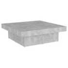 Vidaxl Coffee Table Concrete Grey 90X90X28 Cm Engineered Wood