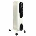 Emtronics 5 Fin Oil Filled Portable Heater Radiator With Thermostat - White