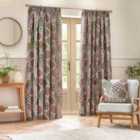 Wylder Ophelia Floral Jacquard Pencil Pleat Curtains In Rednut 229 X 183Cm