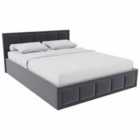 Vida Designs Vanita Double Ottoman Fabric Bed, Dark Grey (2)
