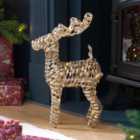 Festive 37Cm Bo Lit Champagne Gold Reindeer